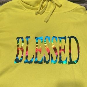 Neon ladies cropped hoodie